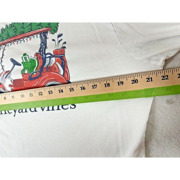 Vineyard Vines Shirt Mens M White Long Sleeve Christmas Golf Cart & Tree *READ - Picture 13 of 15